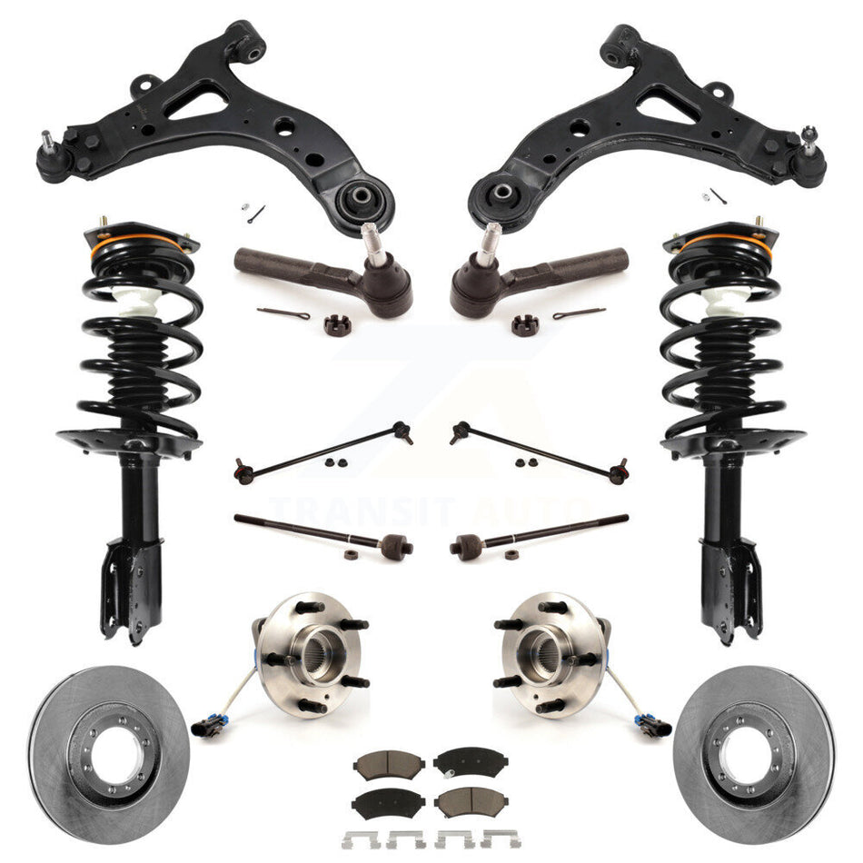 Front Disc Rotors Brake Pads Bearings Arms Shock Suspension Kit (15Pc) For Pontiac Montana KM-100297