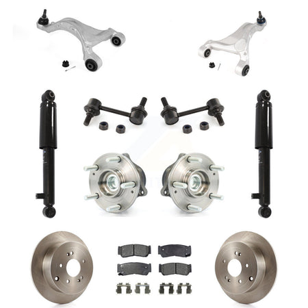 Rear Disc Rotor Brake Pad Bearing Suspension Kit (11Pc) For 2007-2009 Hyundai Santa Fe FWD KM-100301