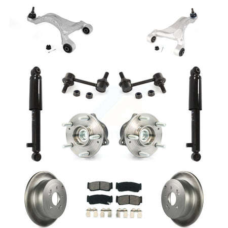 Rear Disc Rotor Brake Pad Bearing Suspension Kit (11Pc) For 2007-2009 Hyundai Santa Fe FWD KM-100315