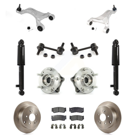 Rear Disc Rotor Brake Pad Bearing Suspension Kit (11Pc) For 2007-2009 Hyundai Santa Fe AWD KM-100324