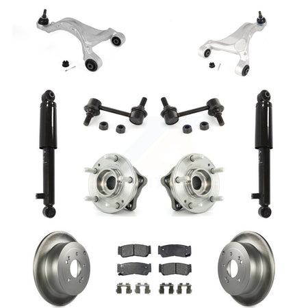 Rear Disc Rotor Brake Pad Bearing Suspension Kit (11Pc) For 2007-2009 Hyundai Santa Fe AWD KM-100339