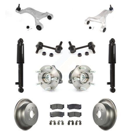 Rear Disc Rotor Brake Pad Bearing Suspension Kit (11Pc) For 2007-2009 Hyundai Santa Fe FWD KM-100340