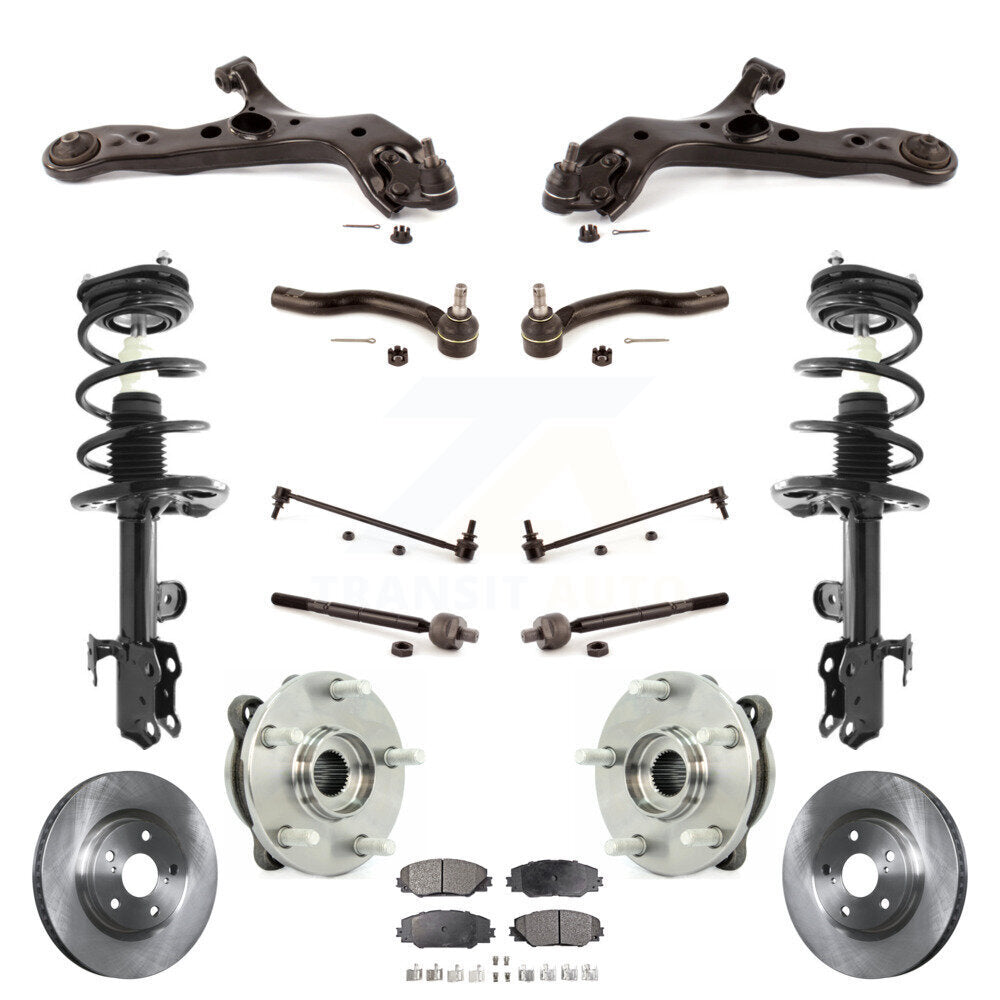 Front Rotor Brake Pad Bearing Suspension Kit (15Pc) For Toyota RAV4 Excludes Sport Package KM-100376