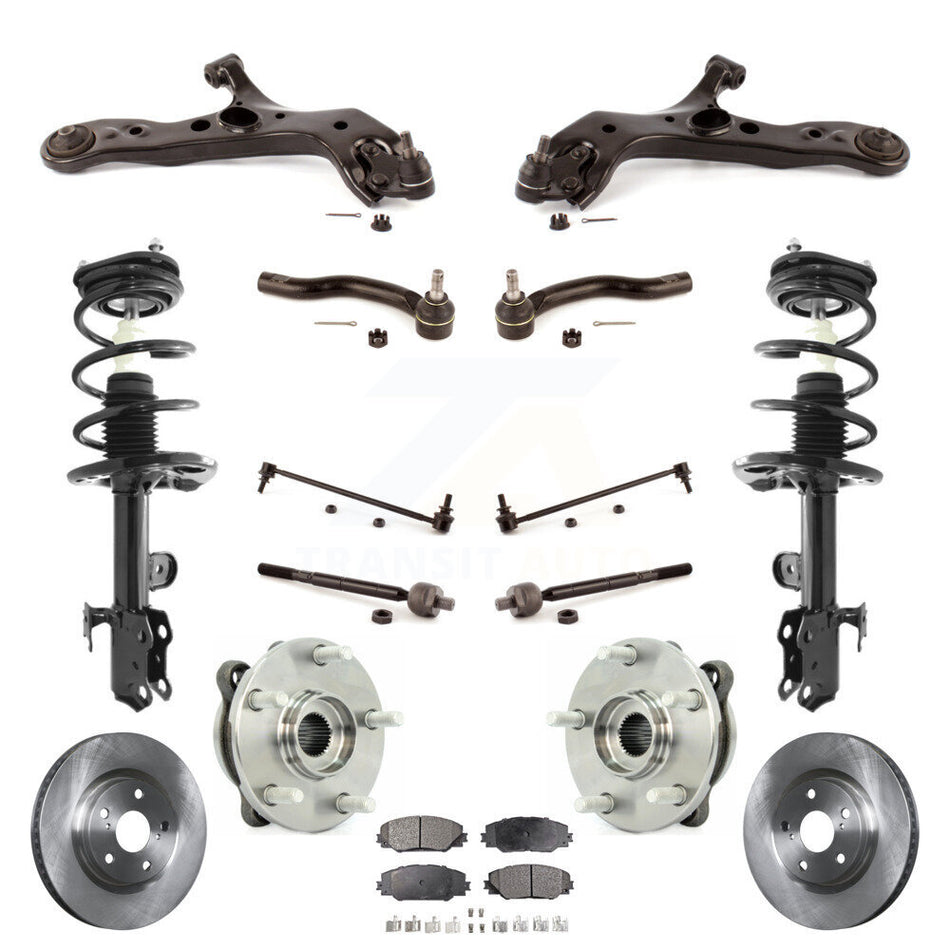 Front Rotor Brake Pad Bearing Suspension Kit (15Pc) For Toyota RAV4 Excludes Sport Package KM-100376