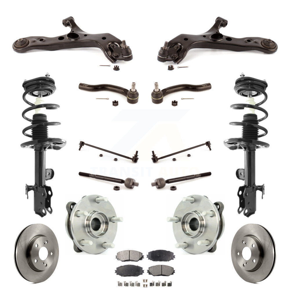 Front Rotor Brake Pad Bearing Suspension Kit (15Pc) For Toyota RAV4 Excludes Sport Package KM-100377