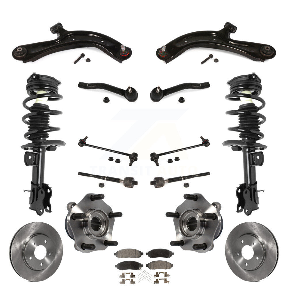 Front Disc Rotors Brake Pads Bearing Suspension Kit (15Pc) For Nissan NV200 Chevrolet City KM-100379