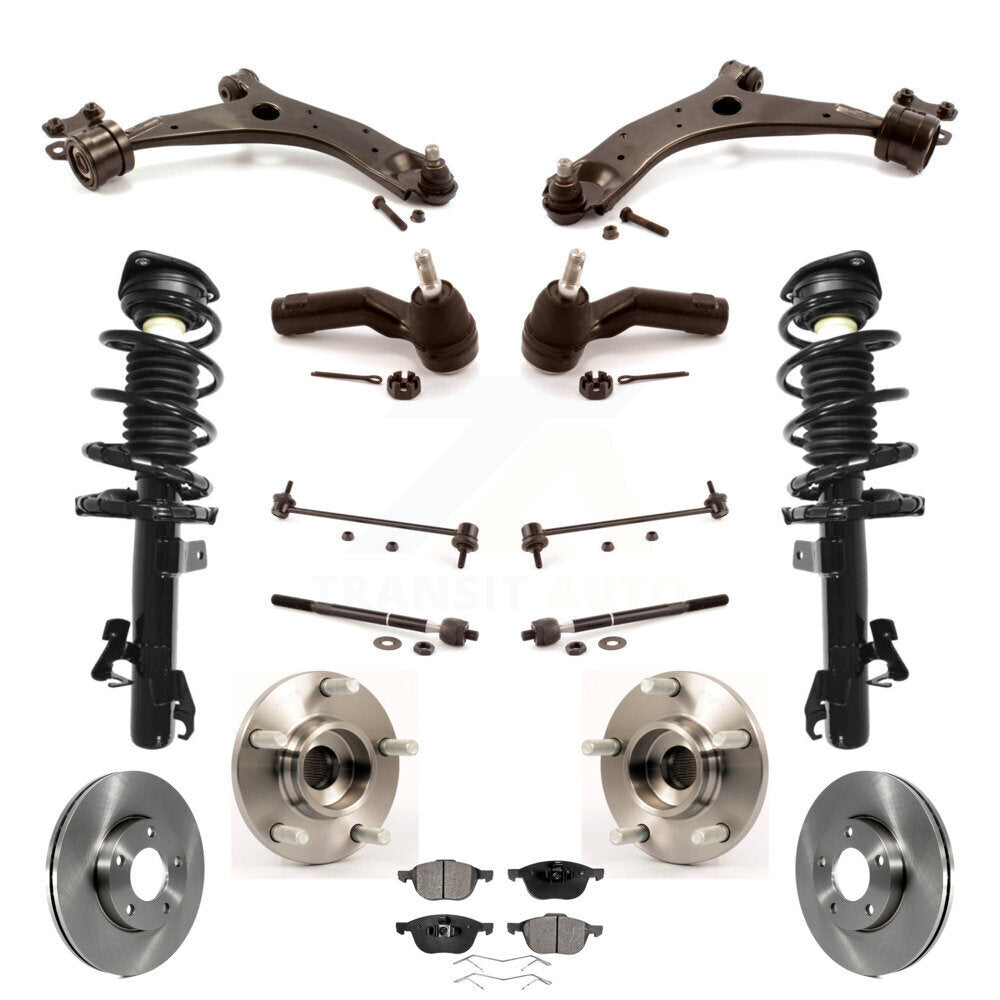 Front Rotors Brake Pad Bearing Suspension Kit (15Pc) For Mazda 3 Excludes MazdaSpeed Model KM-100390