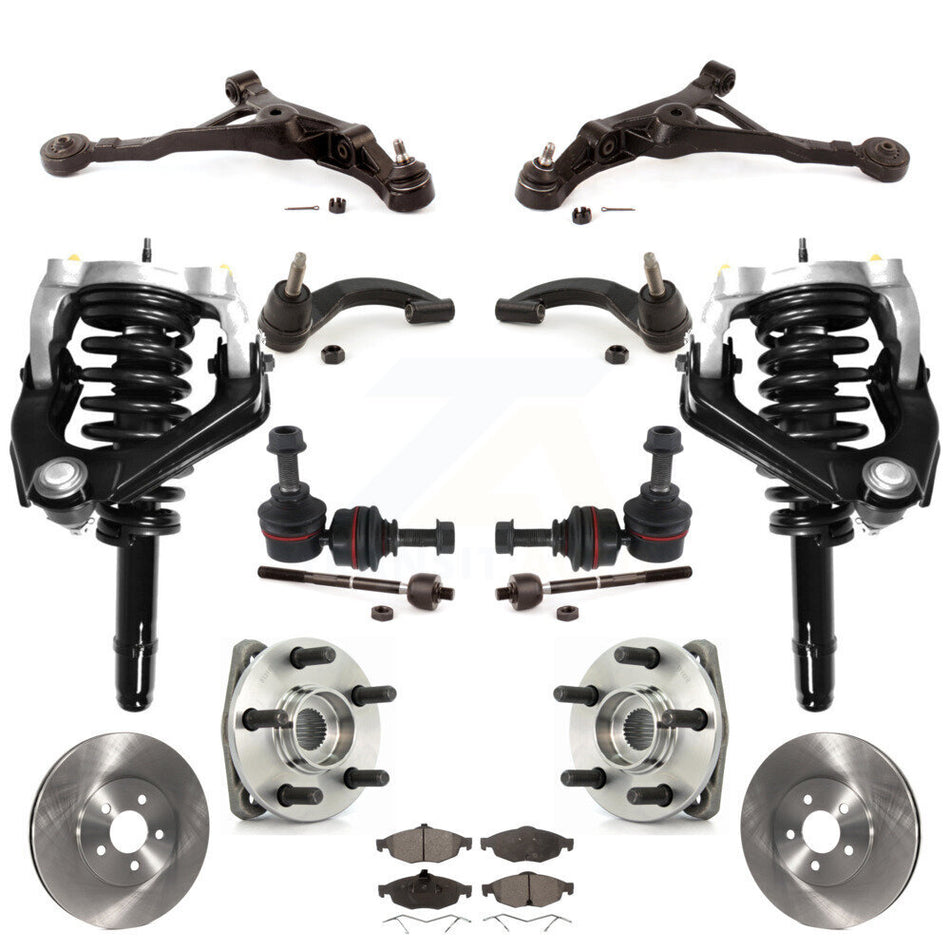 Front Rotor Brake Pad Bearing Arm Suspension Kit (15Pc) For Chrysler Sebring Dodge Stratus KM-100394