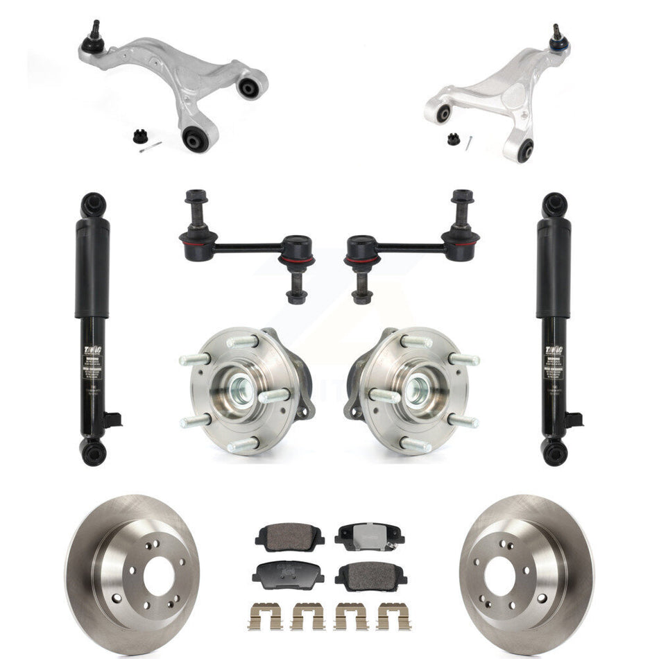 Rear Rotor Ceramic Pads Hub Bearing Shock Upper Control Arm & Link Kit (11Pc) For Hyundai KM-100404