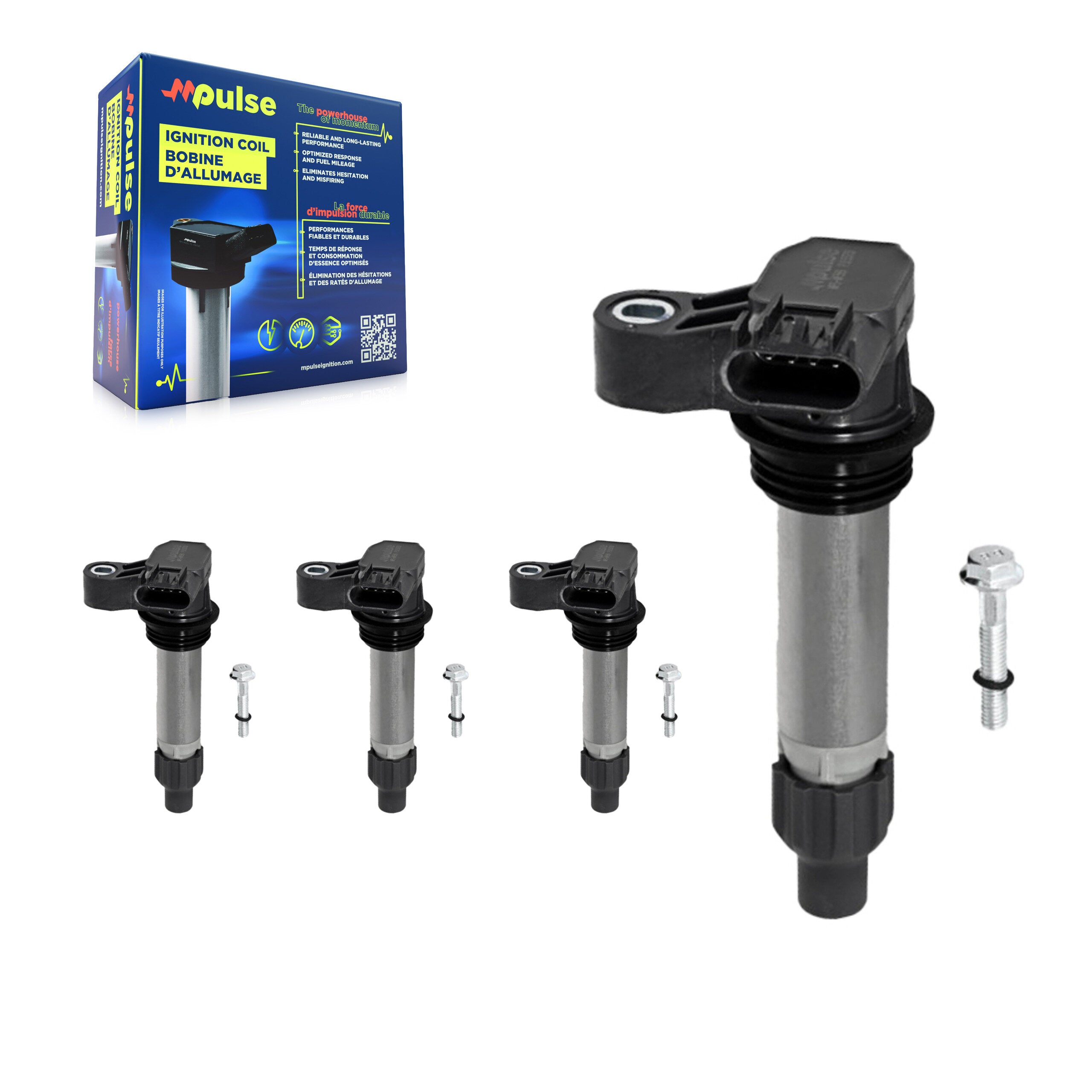 Ignition Coil (4 Pack) For Chevrolet Equinox GMC Terrain Cadillac Traverse Buick Enclave KMP-100392