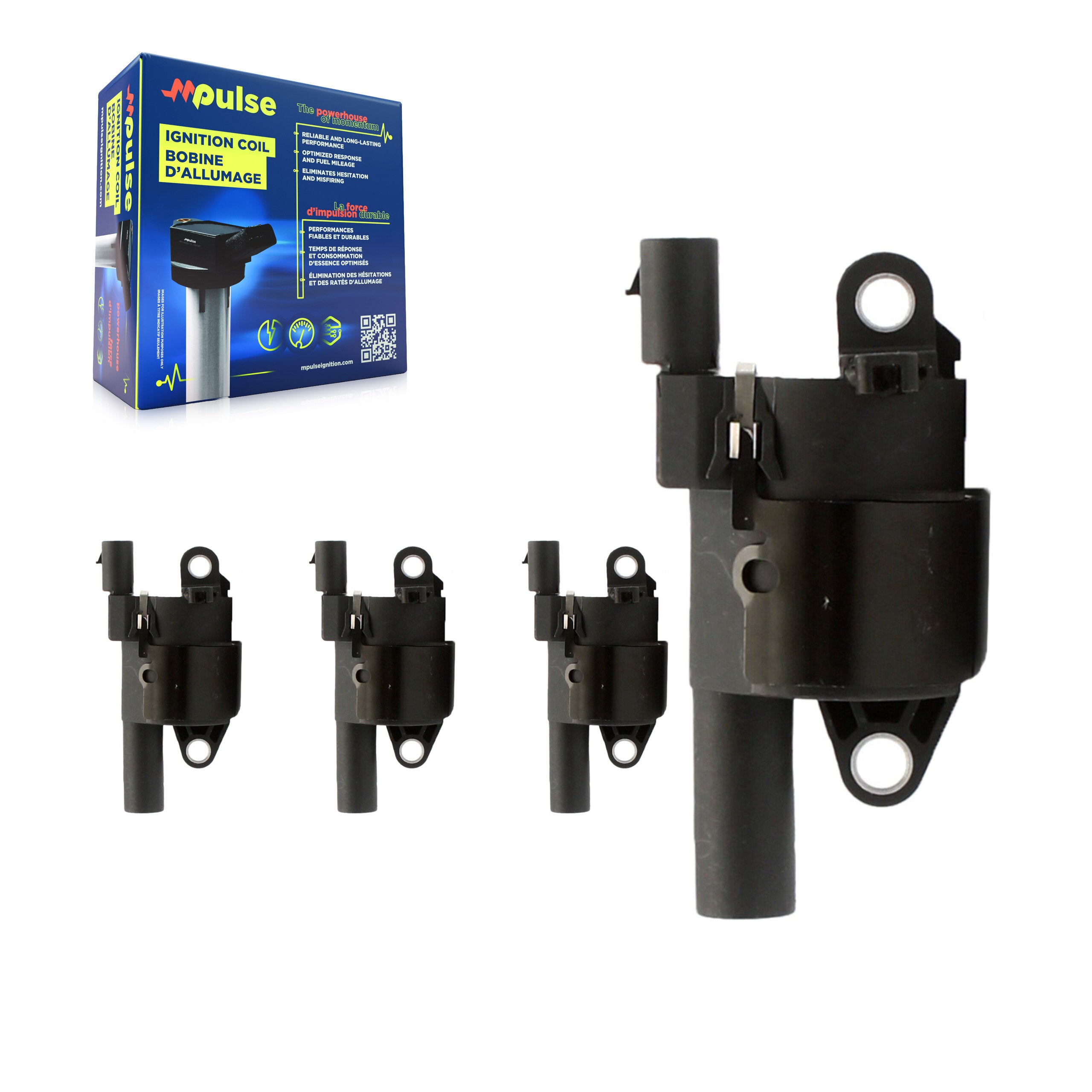 Ignition Coil (4 Pack) For Chevrolet GMC Silverado 1500 Sierra 2500 HD Tahoe Yukon 3500 KMP-100396