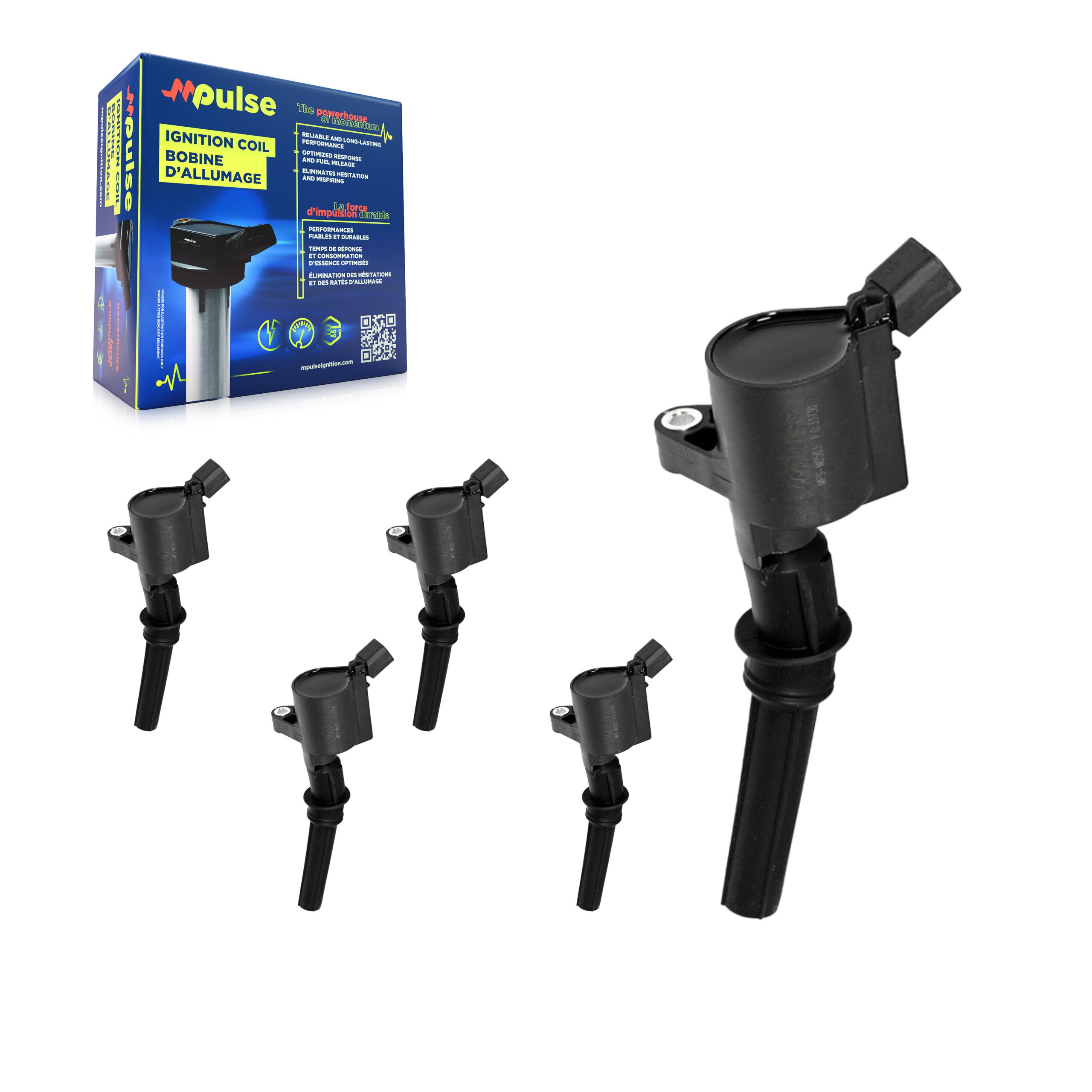 Ignition Coil (5 Pack) For Ford F-150 E-350 Super Duty F-350 E-250 Mustang F-250 E-150 KMP-100656