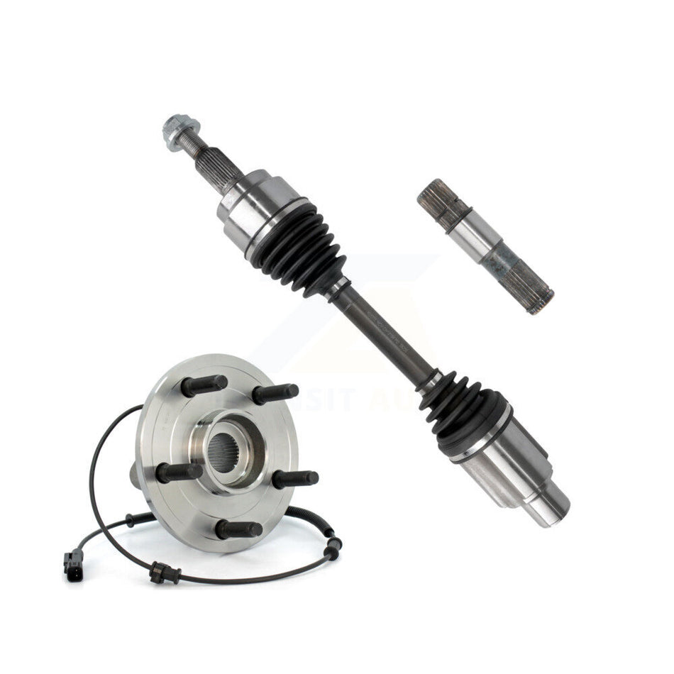 Front Left CV Axle Shaft & Intermediate And Hub Bearing Kit For Ram 1500 Dodge 4WD KN7-100001