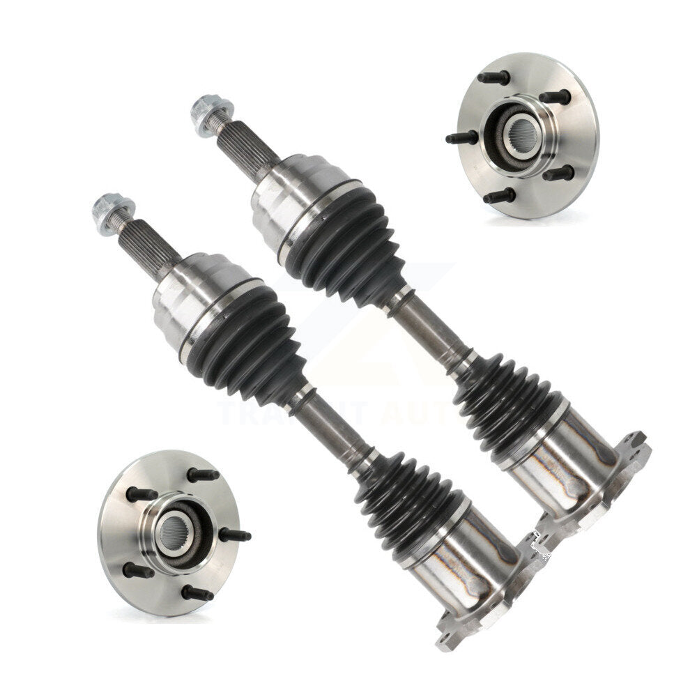 Front CV Axle Drive Shaft And Wheel Hub Bearing Kit For Ford F-150 4WD with 2-Wheel ABS KN7-100409