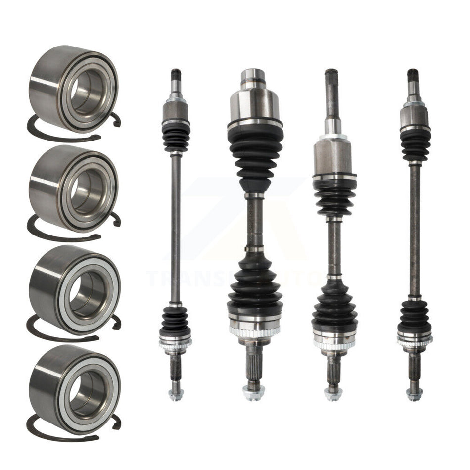 Front Rear CV Axle Drive Shaft And Wheel Bearing Kit (8Pc) For Ford Escape Mazda Tribute KN7-100491
