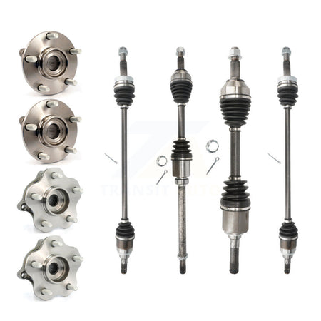Front Rear CV Axle Drive Shaft And Hub Bearing Assembly Kit (8Pc) For Nissan Rogue AWD KN7-100496