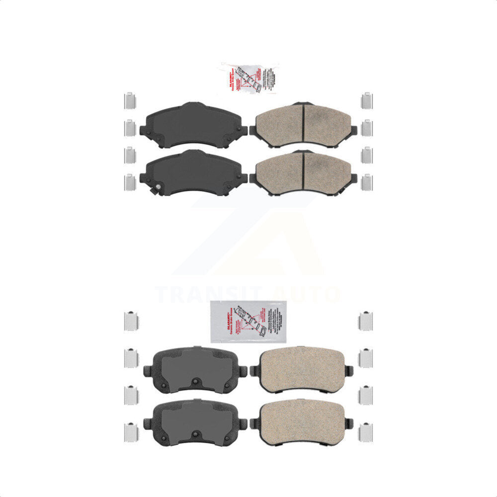 AmeriBRAKES Front Rear Ceramic Disc Brake Pads Kit For Dodge Grand Caravan Chrysler Town & Country Journey Volkswagen Routan Ram C/V KNF-100023