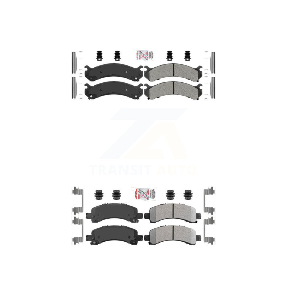 AmeriBRAKES Front Rear Semi-Metallic Disc Brake Pads Kit For Chevrolet Express 3500 2500 GMC Savana 4500 KNF-100069