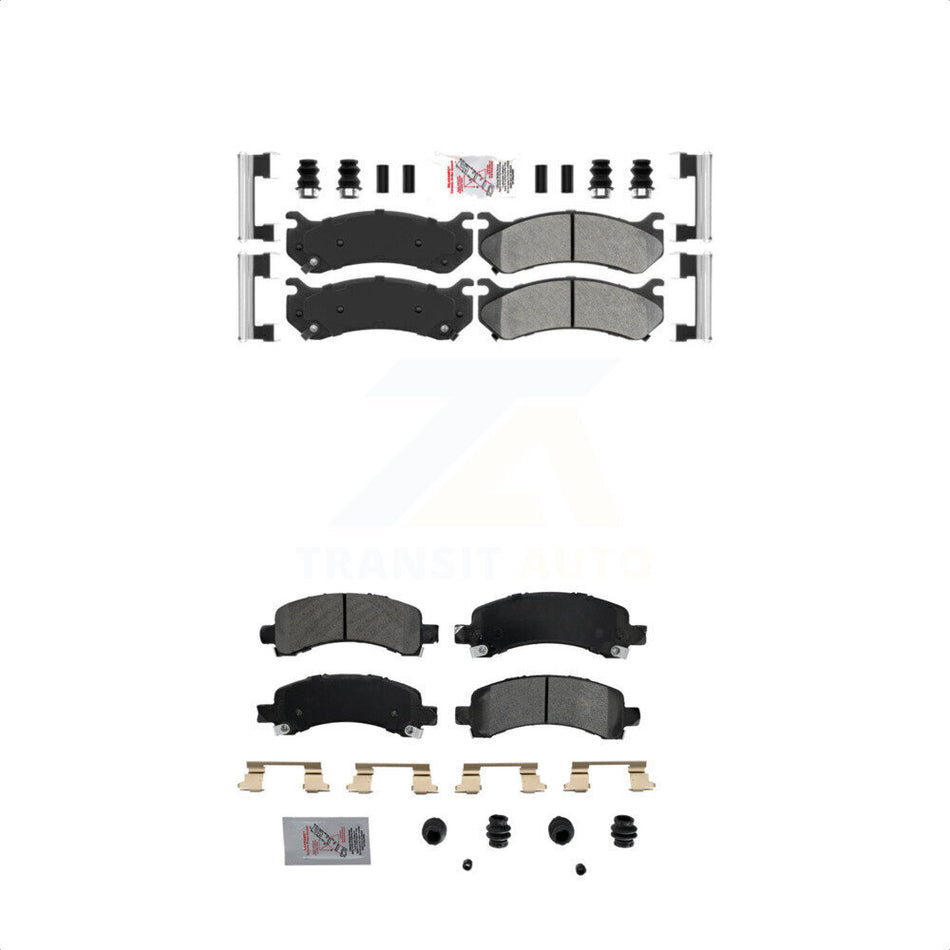 AmeriBRAKES Front Rear Semi-Metallic Disc Brake Pads Kit For Chevrolet Tahoe GMC Suburban 1500 Avalanche Yukon XL Cadillac Escalade Express Savana KNF-100071