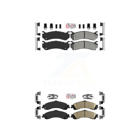 Front Semi-Metallic Rear Ceramic Disc Brake Pads Kit For Chevrolet GMC Silverado 1500 XL KNF-100091