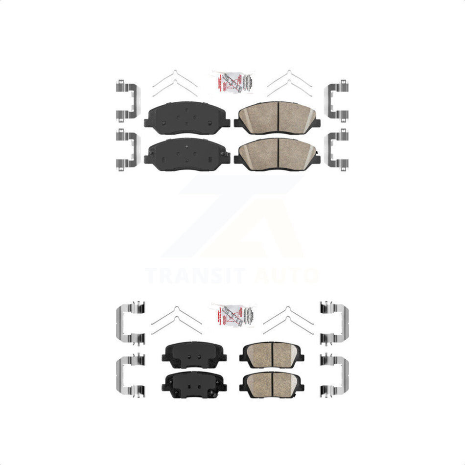 AmeriBRAKES Front Rear Ceramic Disc Brake Pads Kit For Hyundai Santa Fe XL KNF-100098