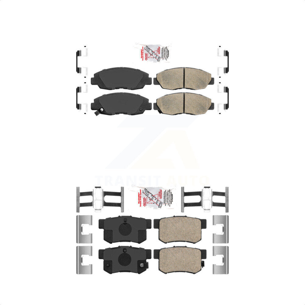 AmeriBRAKES Front Rear Ceramic Disc Brake Pads Kit For Honda Civic Accord Acura EL KNF-100104