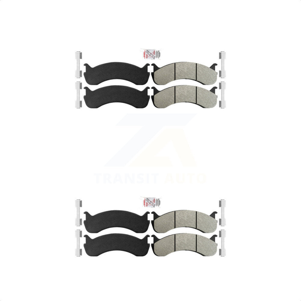 AmeriBRAKES Front Rear Semi-Metallic Disc Brake Pads Kit For Freightliner MT45 MT55 Thomas Saf-T-Liner Kenworth T370 T270 IC Corporation CE Integrated MT35 International 4300 M2 106 Ford BE KNF-100114