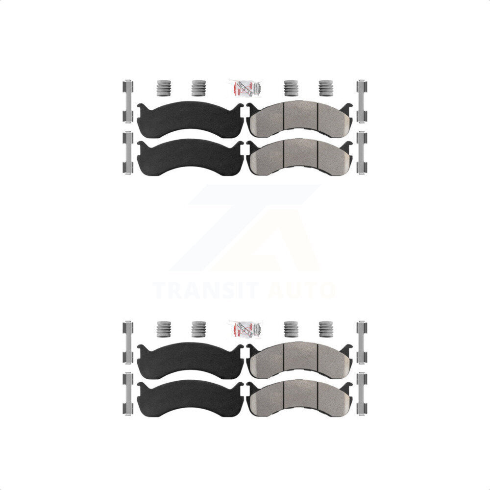 AmeriBRAKES Front Rear Semi-Metallic Disc Brake Pads Kit For Freightliner MT45 MT55 Thomas Saf-T-Liner Kenworth T370 T270 IC Corporation CE Integrated MT35 International 4300 M2 106 Ford BE KNF-100117