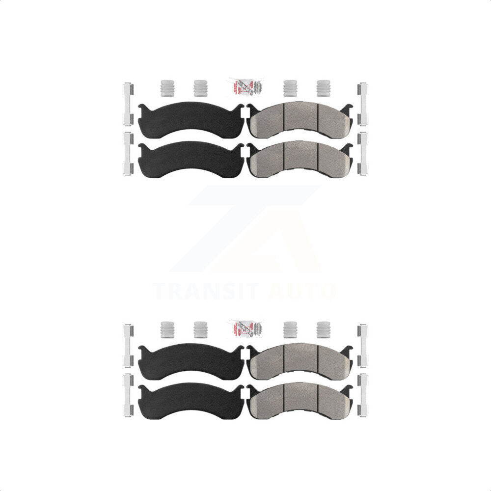 AmeriBRAKES Front Rear Semi-Metallic Disc Brake Pads Kit For Freightliner MT45 MT55 Kenworth T370 T270 IC Corporation CE Integrated MT35 International 4300 M2 106 Ford Peterbilt Workhorse KNF-100121