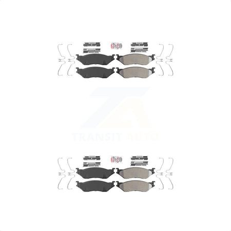 AmeriBRAKES Front Rear Semi-Metallic Disc Brake Pads Kit For Ford F-450 Super Duty F-550 F-59 Commercial Stripped Chassis International IC Corporation LCF CF500 CF600 TerraStar AE School AC KNF-100131