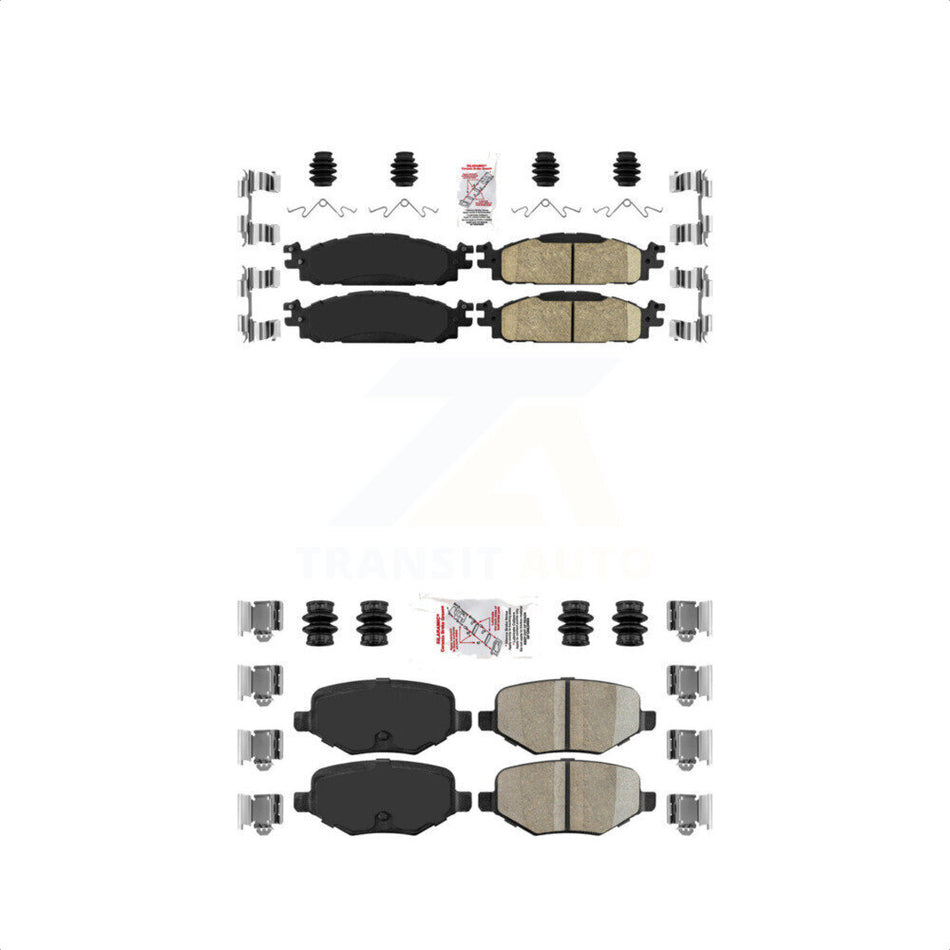 AmeriBRAKES Front Rear Ceramic Disc Brake Pads Kit For Ford Explorer Taurus Flex Lincoln MKT MKS KNF-100145