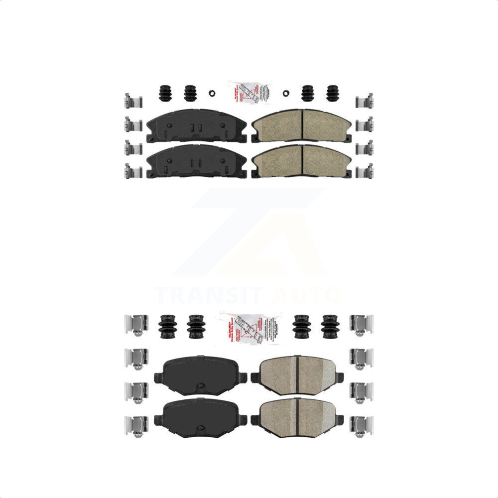 AmeriBRAKES Front Rear Ceramic Disc Brake Pads Kit For Ford Explorer Police Interceptor Utility Lincoln MKS Flex Taurus MKT KNF-100155