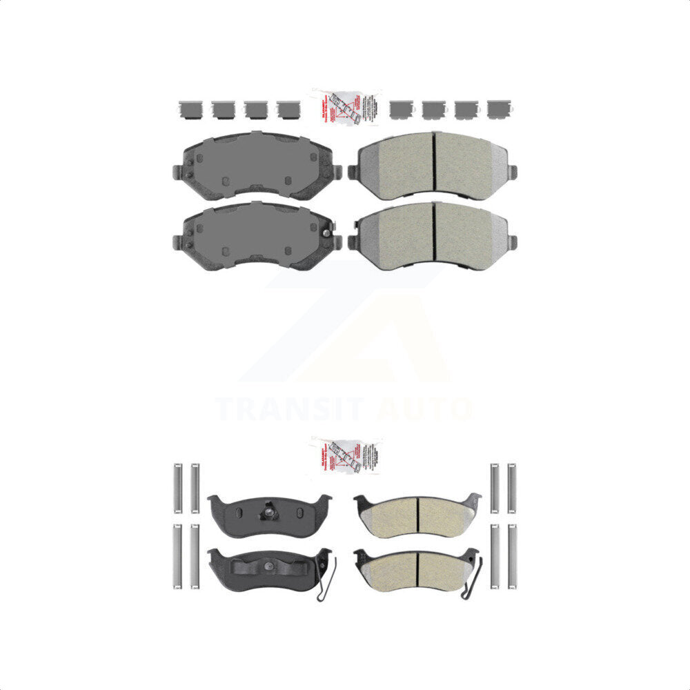 AmeriBRAKES Front Rear Semi-Metallic Disc Brake Pads Kit For 2003-2007 Jeep Liberty KNF-100208