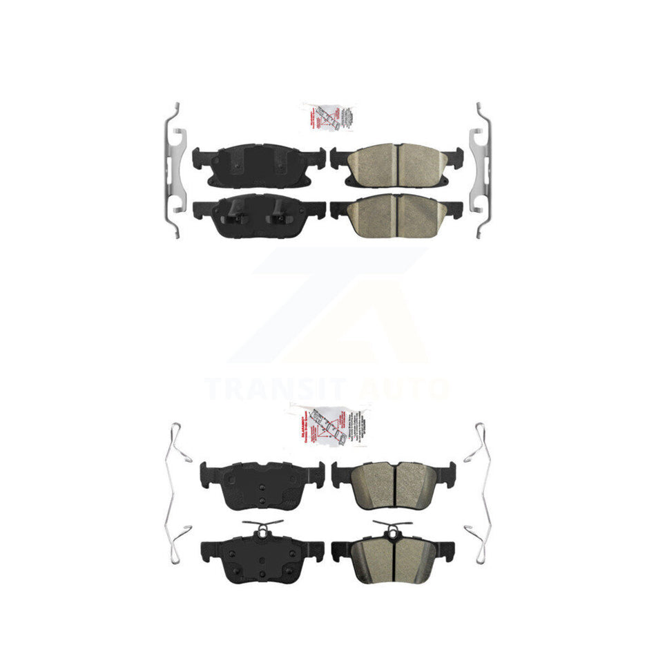 Front Ceramic Rear Semi-Metallic Disc Brake Pads Kit For Ford Edge Lincoln Nautilus MKX KNF-100237