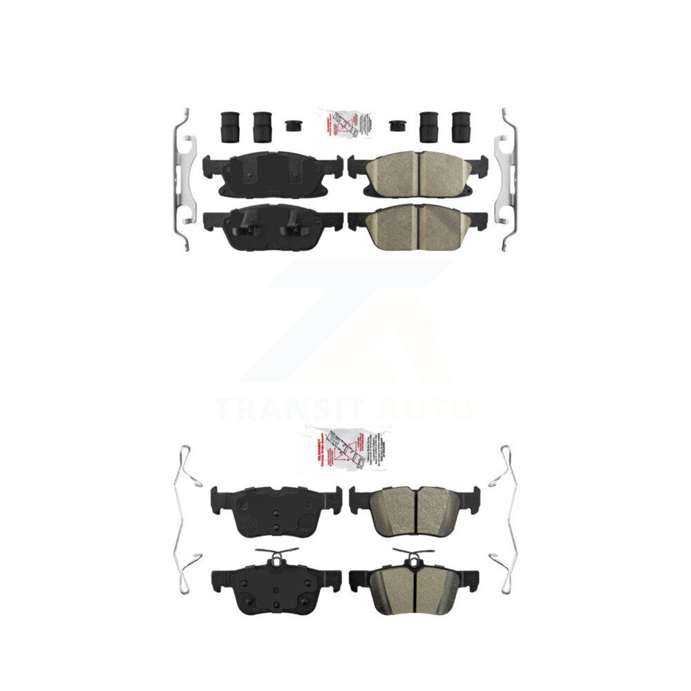Front Ceramic Rear Semi-Metallic Disc Brake Pads Kit For Ford Edge Lincoln Nautilus MKX KNF-100239
