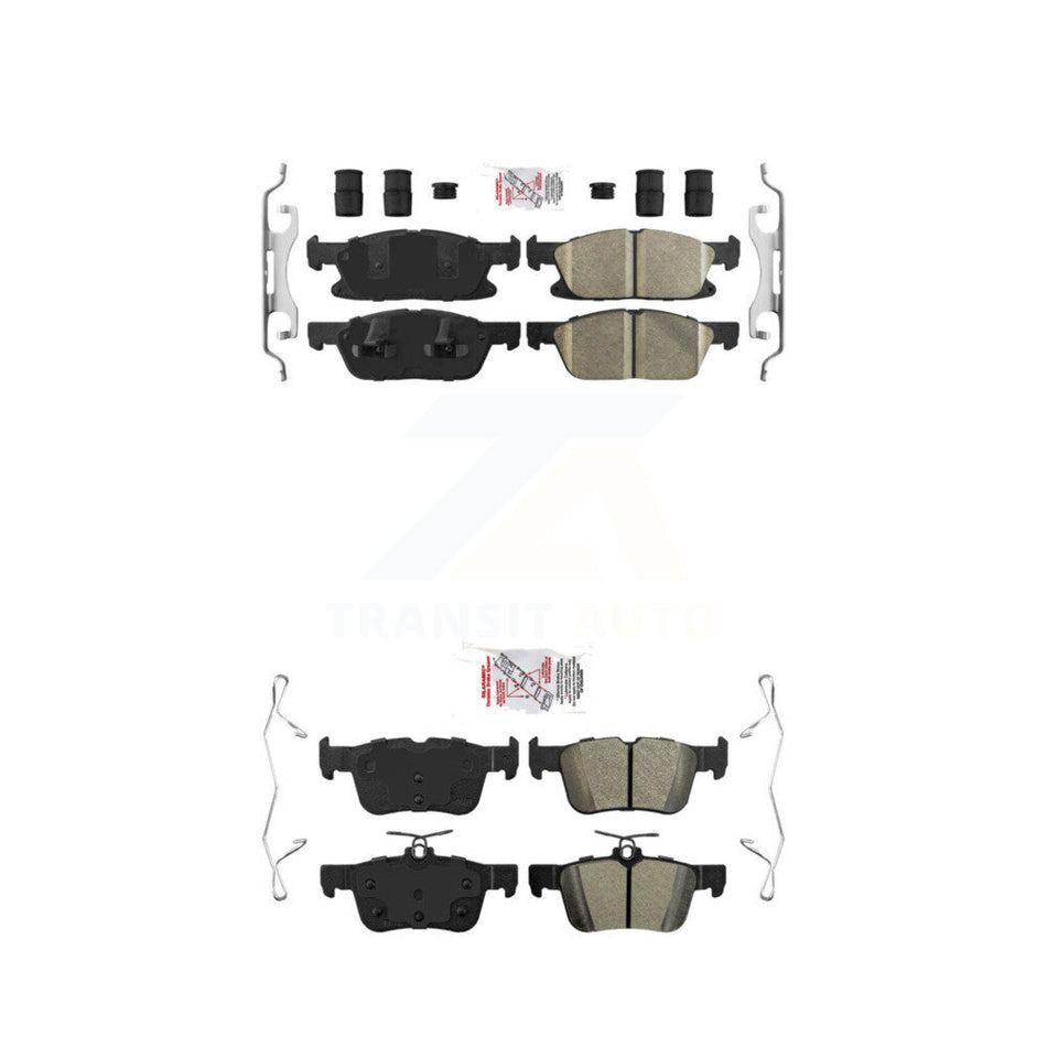 Front Ceramic Rear Semi-Metallic Disc Brake Pads Kit For Ford Edge Lincoln Nautilus MKX KNF-100239