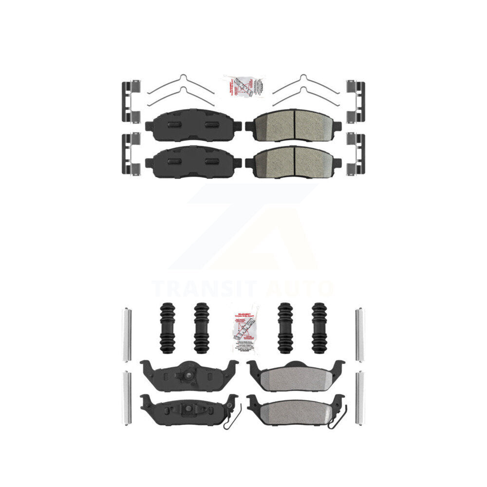 Front Rear Semi-Metallic Disc Brake Pads Kit For Ford F-150 Lincoln Mark LT KNF-100241
