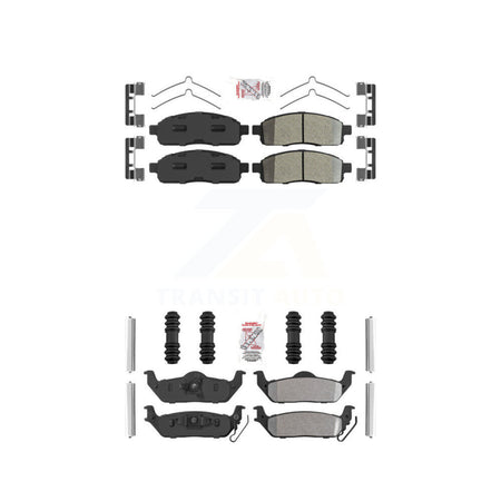 Front Rear Semi-Metallic Disc Brake Pads Kit For Ford F-150 Lincoln Mark LT KNF-100241