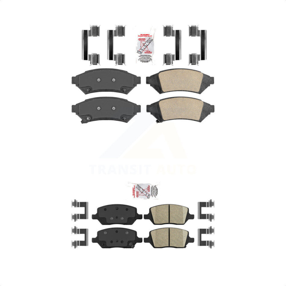 AmeriBRAKES Front Rear Ceramic Disc Brake Pads Kit For Chevrolet Uplander Pontiac Montana Buick Terraza Saturn Relay VPG MV-1 KNF-100258