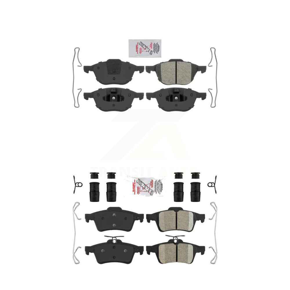 Front Semi-Metallic Rear Ceramic Disc Brake Pads Kit For Ford Mazda 3 Escape Focus 5 S40 KNF-100266