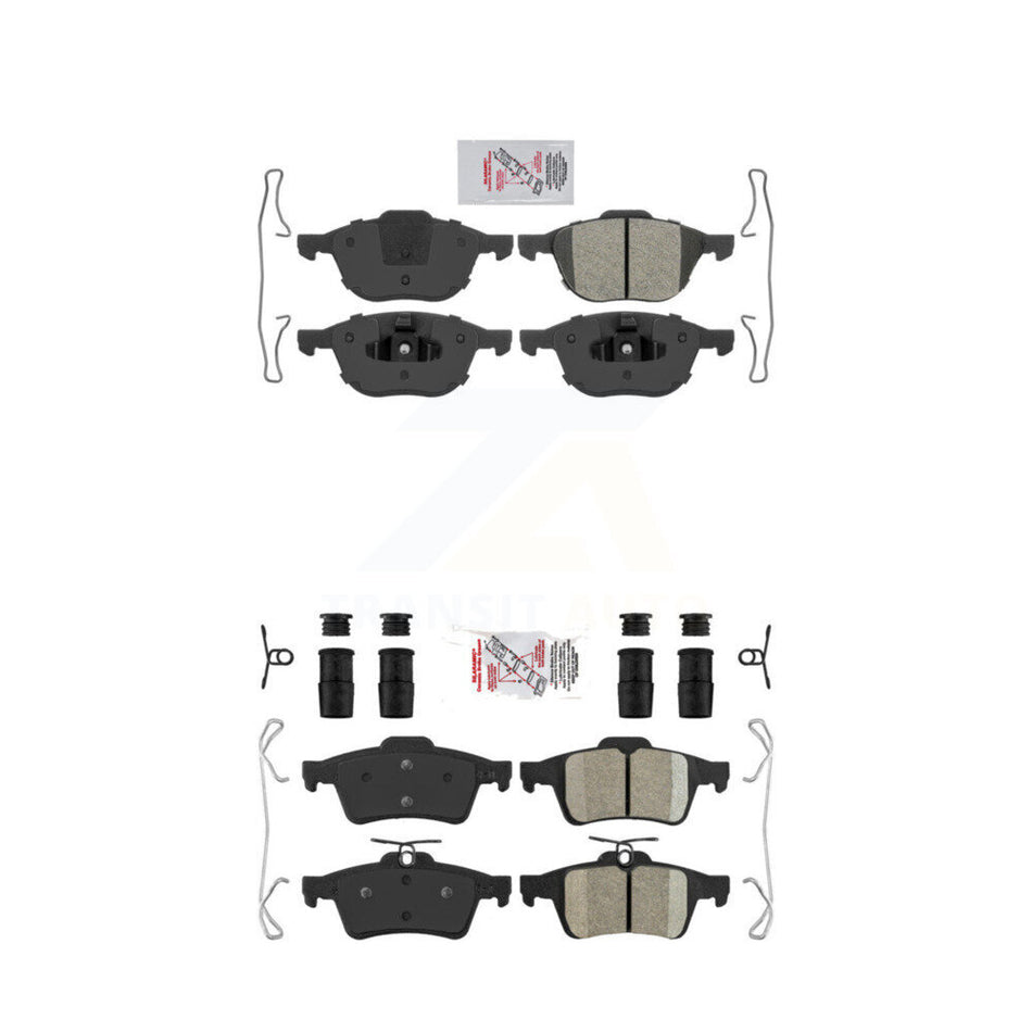 Front Semi-Metallic Rear Ceramic Disc Brake Pads Kit For Ford Mazda 3 Escape Focus 5 S40 KNF-100266