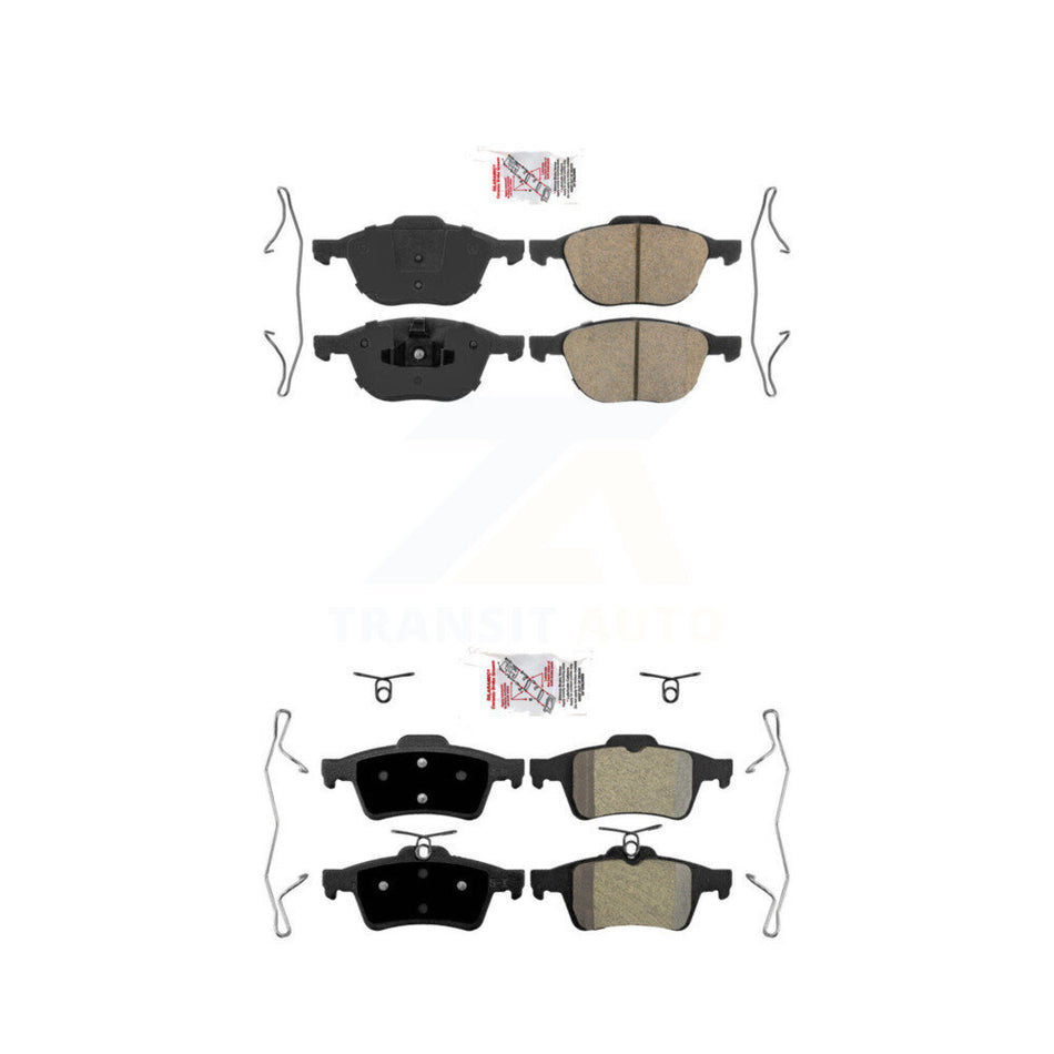 Front Ceramic Rear Semi-Metallic Disc Brake Pads Kit For Ford Mazda 3 Escape Focus 5 S40 KNF-100270