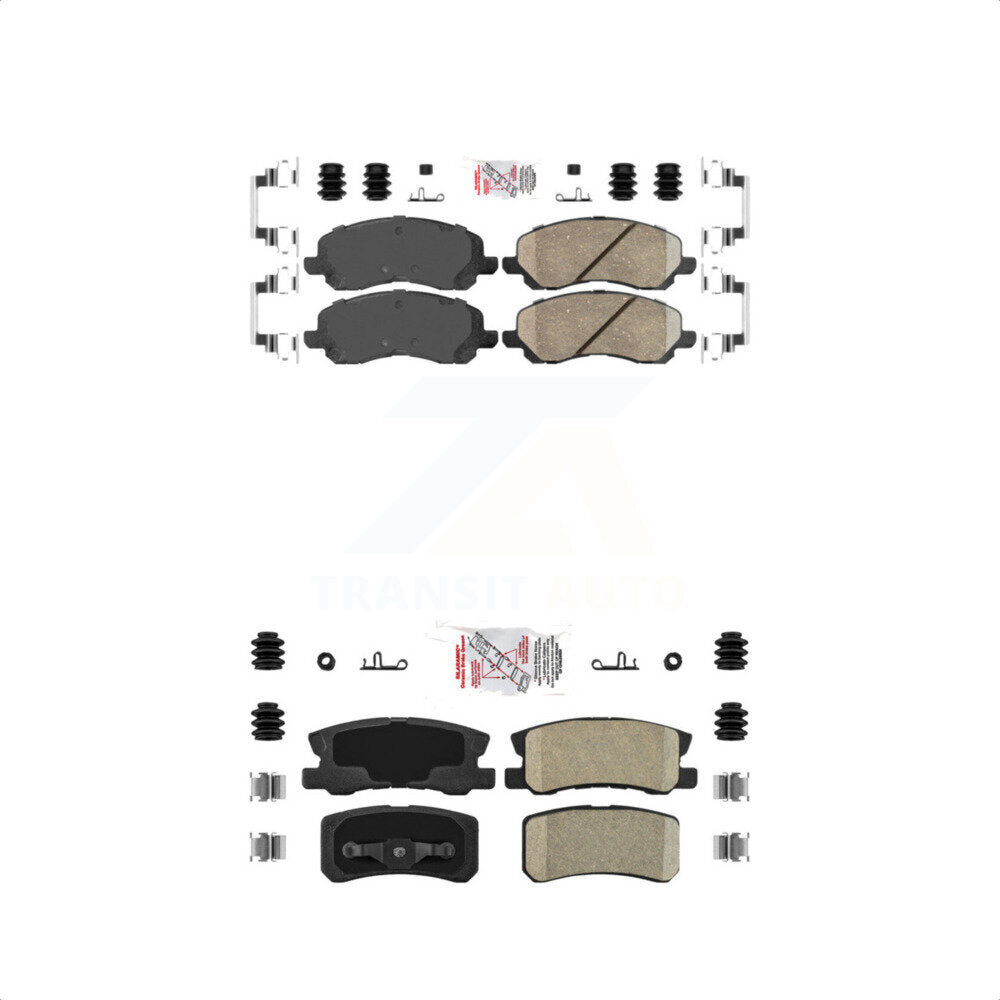 AmeriBRAKES Front Rear Ceramic Disc Brake Pads Kit For Jeep Patriot Compass Chrysler Dodge Avenger Mitsubishi Sebring 200 Lancer Outlander Sport RVR KNF-100343