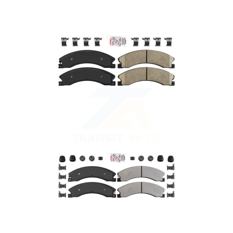 Front Ceramic Rear Semi-Metallic Disc Brake Pads Kit For Nissan NV2500 TITAN XD NV3500 KNF-100362