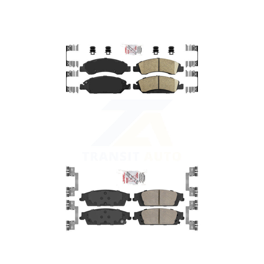Front Rear Ceramic Disc Brake Pads Kit For GMC Chevrolet Sierra 1500 Silverado Tahoe XL KNF-100378