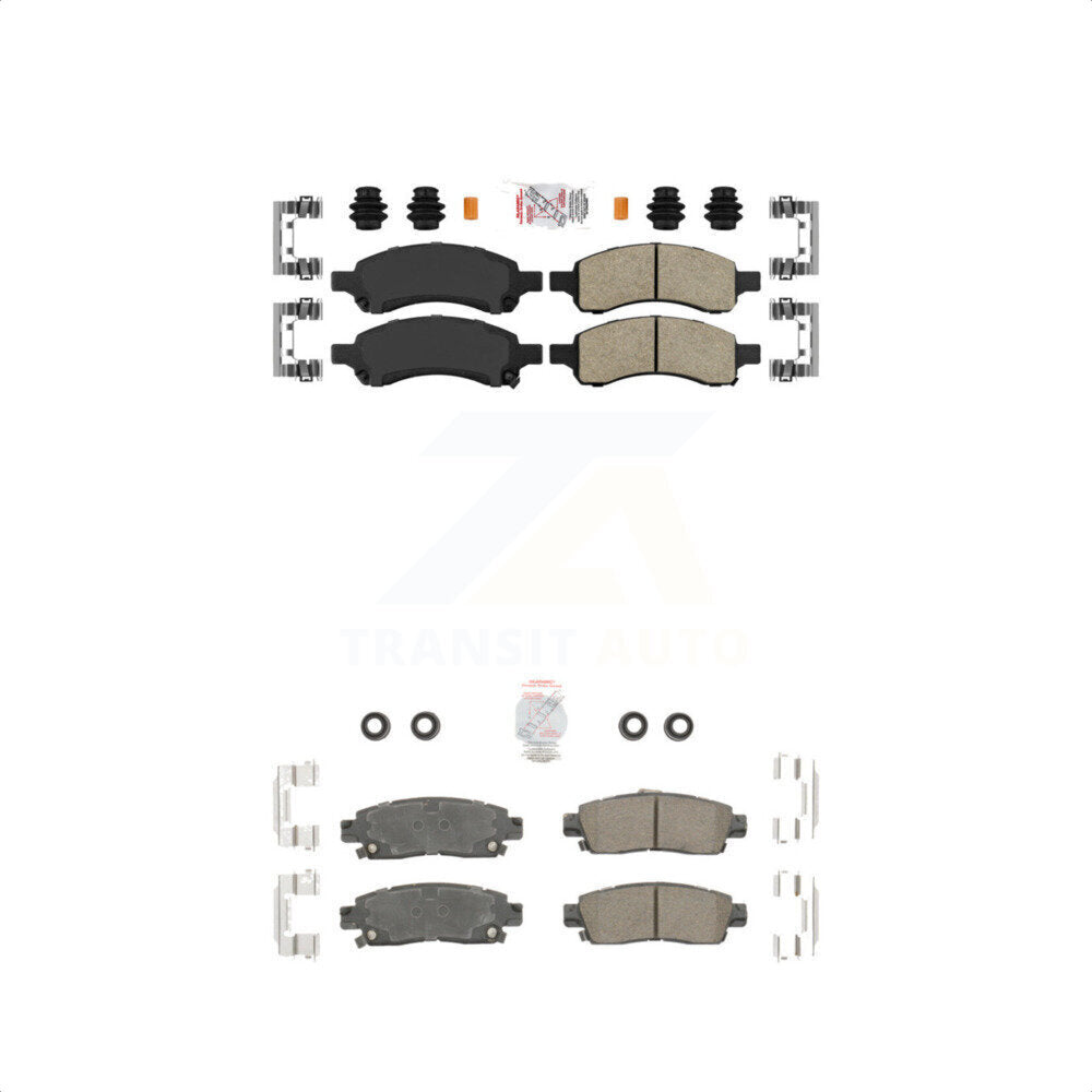 AmeriBRAKES Front Rear Ceramic Disc Brake Pads Kit For Chevrolet Trailblazer GMC Envoy EXT XL Buick Rainier Saab 9-7x Isuzu Ascender KNF-100391