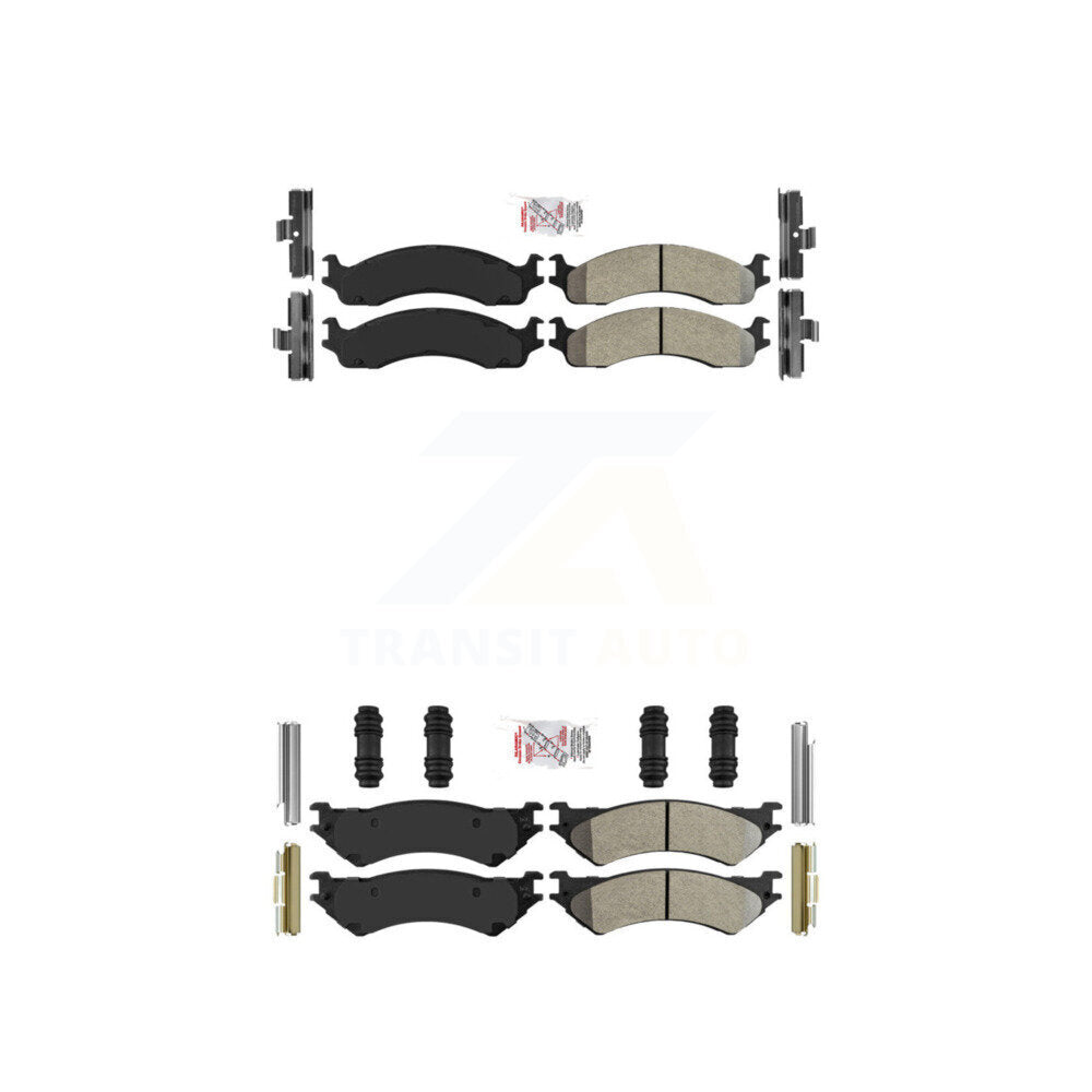 Front Rear Semi-Metallic Disc Brake Pads Kit For Ford E-350 Super Duty E-250 Econoline KNF-100456