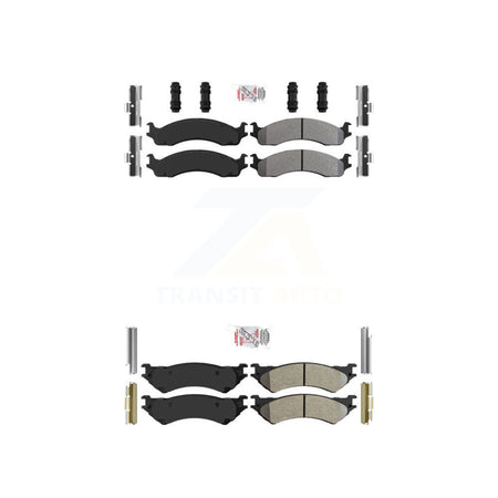 Front Rear Semi-Metallic Disc Brake Pads Kit For Ford E-350 Super Duty E-250 Econoline KNF-100459