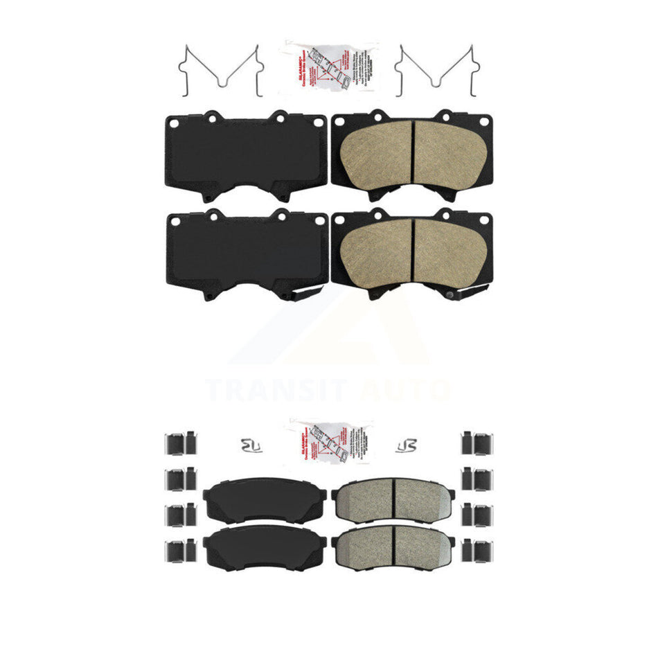 Front Ceramic Rear Semi-Metallic Disc Brake Pads Kit For Toyota 4Runner FJ Cruiser Lexus KNF-100464