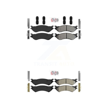 Front Rear Semi-Metallic Disc Brake Pads Kit For 04 Ford F-150 Heritage With 8 Lug Wheels KNF-100476